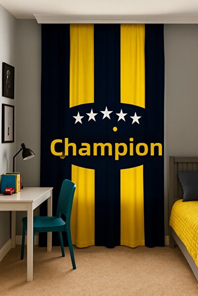 Bebişim Halı ستارة خلفية ذات جناحين مزدوجين باللون الأصفر والأزرق الداكن