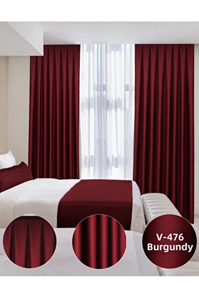 YS PERDE TASARIM ستارة تعتيم فاخرة من الساتان عالية الجودة بدون طيات بجناح وا...