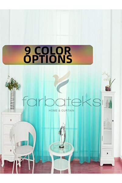 farbateks Culoare verde mentă, tul degradat, plisat în 2 straturi