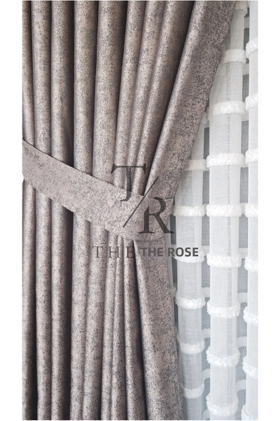 The Rose Κουρτίνα Lyra Fon καφέ, μονόφυλλη, πλισέ, νέα σεζόν, αντιτσαλάκια, μ...