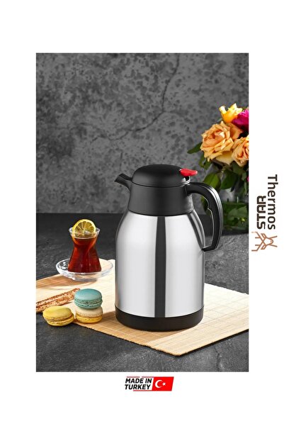 Tomurcukhome ترمس ستانلس ستيل بطبقة مزدوجة سعة 2 لتر (نزهة والتخييم في الهواء...