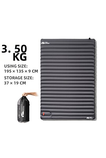 Choice بساط هواء للتخييم MOBI GARDEN رمادي 2P سمك 9 سم مضخة هواء مضغوطة محمول...