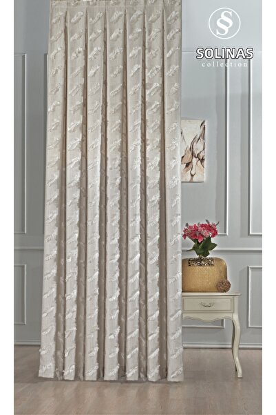 Solinas Collection Vigo Krem 1 x 3 Perdele de fundal cu pliuri frecvente - O ...