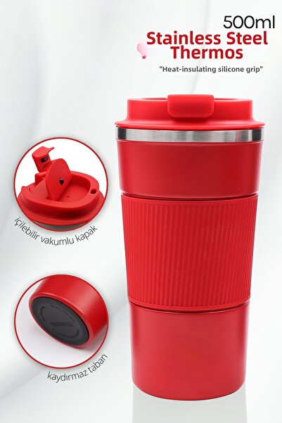 İkon store 500 Ml Steel Thermos with Silicone Ring