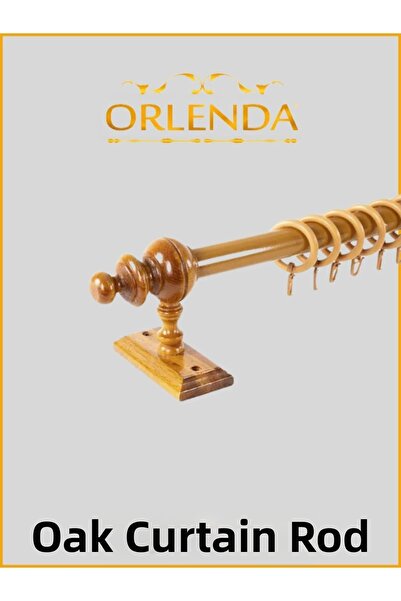 Orlenda Cap din lemn de stejar țeavă aluminiu Umeraș pentru perdele rustice f...