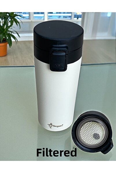 Penguen Herbal Tea Thermos with Filter Hot Cold Strainer Hand Thermos Vehicle...