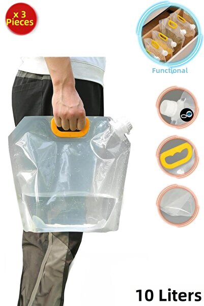 Mashotrend 3 Pieces 10 Liter Foldable Water Bag - Water Bag Picnic Bag Pulses...
