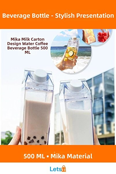 Letsii زجاجة مشروبات صحية سعة 500 مل بتصميم مبتكر على شكل علبة حليب