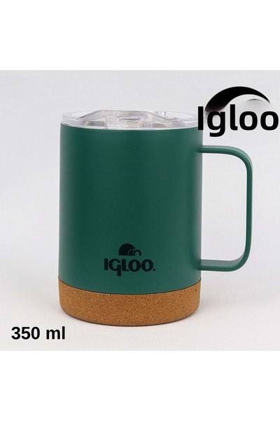 IGLOO Cork Mug 350ml Thermos Mug Cup Flask Green