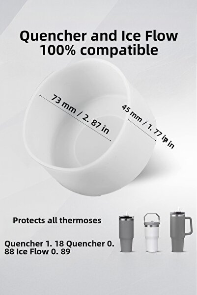 Kelira 1.18 Lt Thermos Compatible - New Generation Thick Silicone Base Protector White (1 Pc)