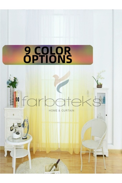 farbateks Tul degradat de culoare galbenă, tul degradat pliat în 2 straturi