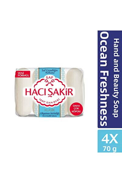 Hacı Şakir صابون كلاسيك لليدين والجمال 4 قطع 70 جرام