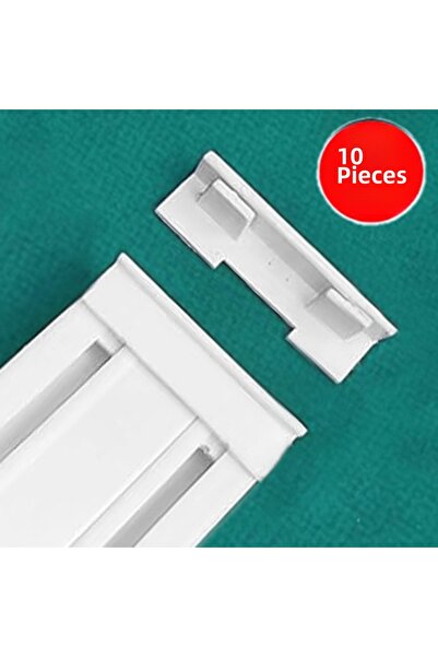 ALETÇANTAM 2-Piece Cornice Cover Snap-on Rail Curtain End Lock - Pack of 10