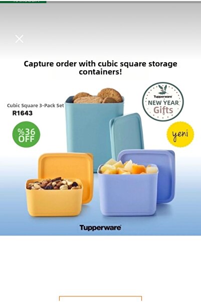 Tupperware Cubic Set of 3