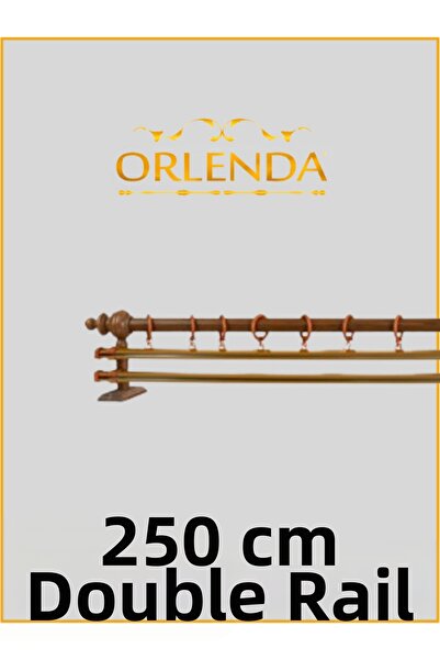 Orlenda Umeraș Cortina Rustică Țeavă Alminiu Cu Cap din Lemn de Cireș șină du...