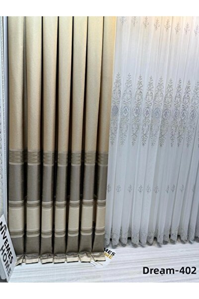 NİVEMESHOME Nivemeshome Dream Ft 671477 bej-gri V-402 1/3 închidere plisată f...