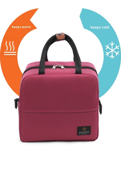 ADARYA HOME Geantă de transport pentru alimente fucsia de 7 litri - termos ca...