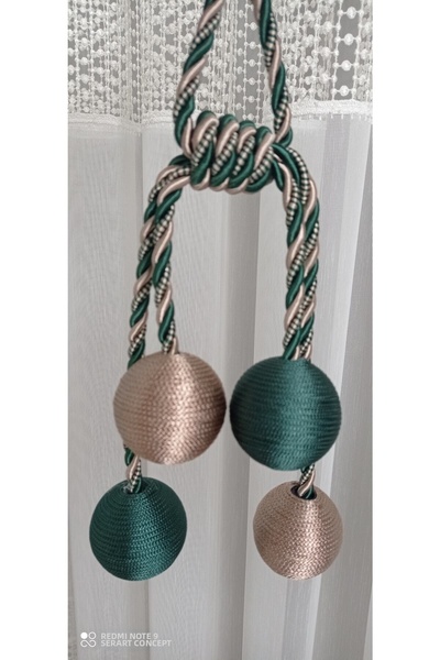 serART Fon Perde Model Braçol Verde Smarald Mink