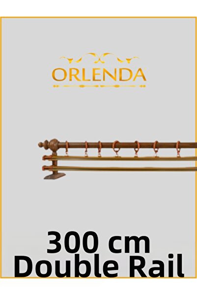 Orlenda Umeraș Cortina Rustică Țeavă Alminiu Cu Cap din Lemn de Cireș șină du...