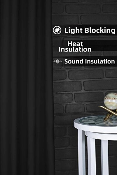 DEVRİM OLİVYA TEKSTİL Luxul 1 Cortina de fundal neagră de grad - Cusut plat