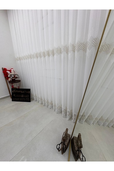 NİVEMESHOME ELIN 2573 DETAIL AUR 1/2,5 PERDEA PLIATĂ DIN TUL APM