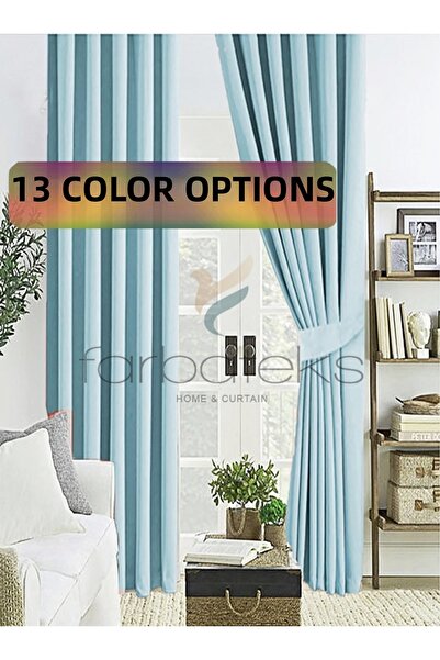 farbateks Turquoise Light Blue Thick Sunshade Blackout Blackening Background ...