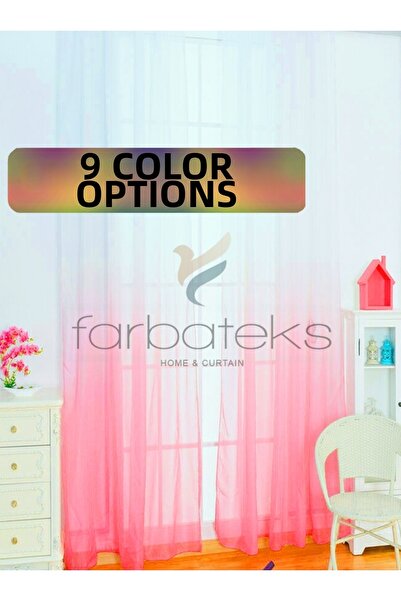 farbateks Tul cu gradient de culoare alb, fucsia, roz, cu 3 straturi plisate