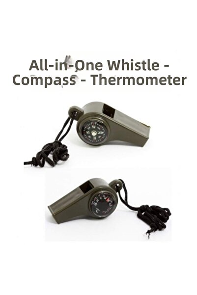 MAGİTOPTAN Σφυρίχτρα με Θερμόμετρο Πυξίδας - Σφυρίχτρα επιβίωσης με κρεμάστρα