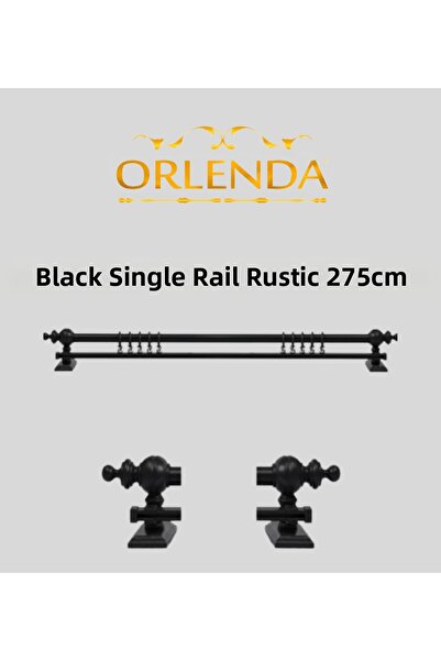 Orlenda Umeraș pentru perdea rustic din lemn negru - țeavă rustică cu o singu...