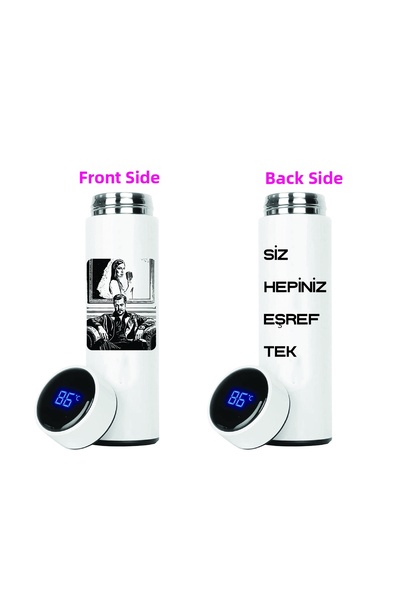 DKDZ SHOP ترمس فولاذ مطبوع من إشرف تيك سعة 450 مل.