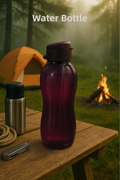 Depa زجاجة مياه وزجاجة مياه رياضية بالبرقوق 1 لتر