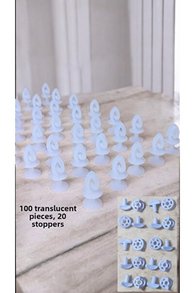 Kezban Tekstil Buton pentru perdea Snap 100 buc și ruleta cu șuruburi 20 buc