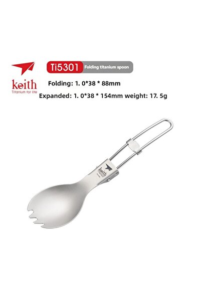 Choice Ti5301 Keith Titanium Tableware Spork Fork Spoon Portable Healthy Ligh...
