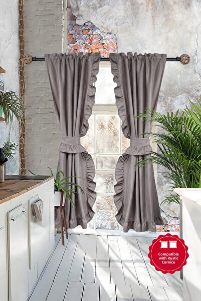 cotton maison Διπλό Πτερύγιο Πολυ Κουρτίνα - Κάθετα βολάν