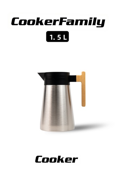 Cooker ترمس من الفولاذ المقاوم للصدأ سعة 1.5 لتر للنزهات والتخييم والمطاعم