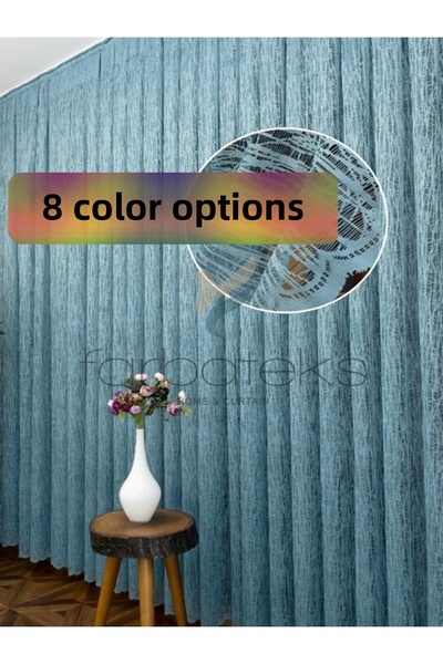 farbateks Mentă, turcoaz, perdea din tul plisat cu 2 straturi, sticlă spartă