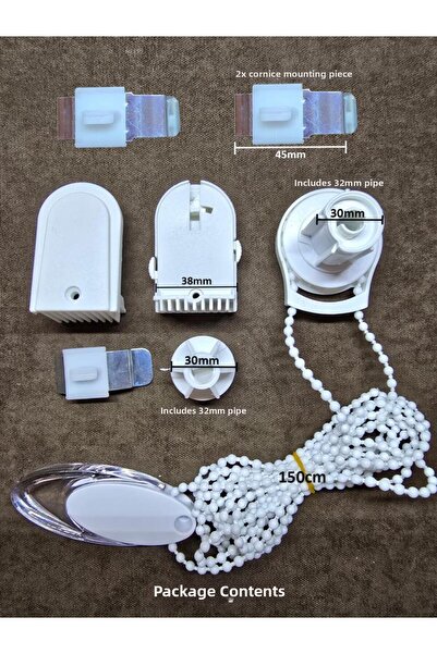 BBB Σετ επισκευής κάλυμμα αλυσίδας μηχανισμού ζέβρας και ρολού Λευκό