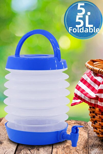 Ozsport Foldable Water Dispenser with Tap Bellows Water Canister Fountain Pic...