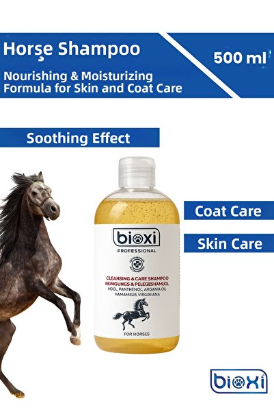 Bioxi شامبو للخيول بتركيبة مغذية ومرطبة للعناية بالجلد والريش، يحتوي على زيت ...