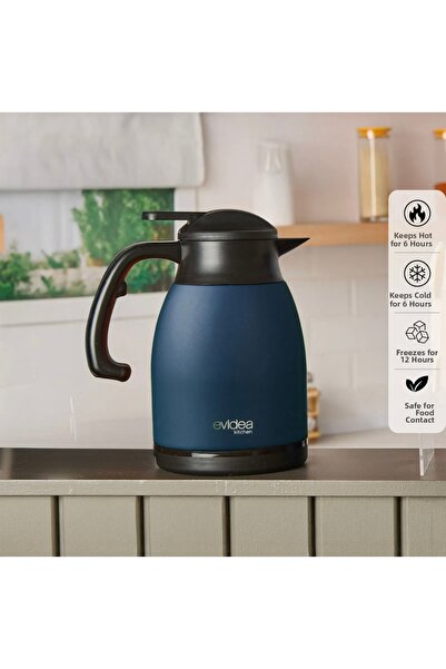 Evidea ترمس شاي للمطبخ - أزرق داكن - 1,5 لتر