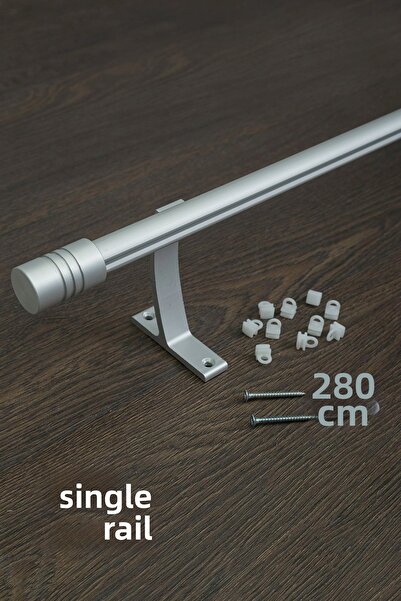 wenthi Suport pentru perdele cu o singură șină Venti de 20 mm, gri mat rustic...