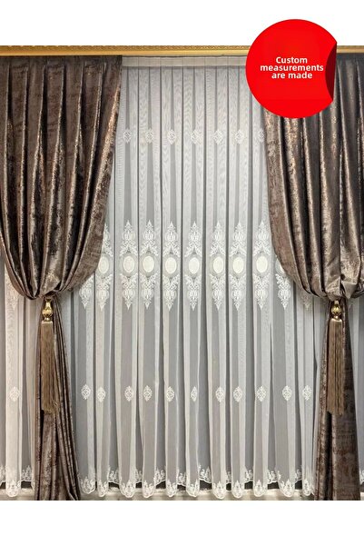 Emes Tul, Cortina, Broderie grea, Brodat, Tulle de bucătărie, Sufragerie, Tul...