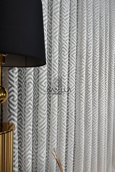 LisabellaHome ستارة Versalux ثقيلة الوزن (1x3 غرزة مطوية) من التول الفاخر المتدفق باللون الأبيض