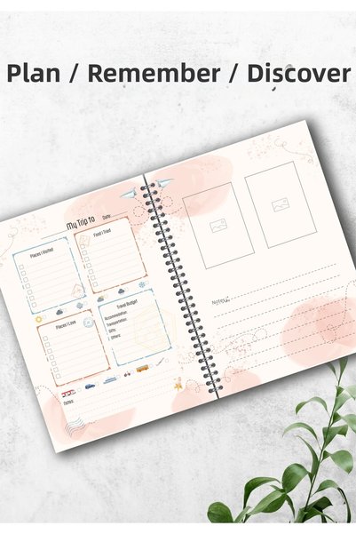 BULUT DİJİTAL Travel Agenda/Adventure Notebook/Holiday Notebook/Travel Notebook/41 Sheets/82 Pages