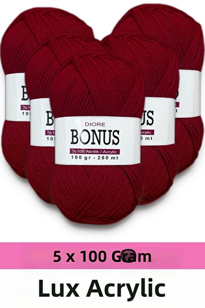 BONUS 5 x 100 γραμμάρια Κλασικό Πολυτελές Ακρυλικό Νήματα 806
