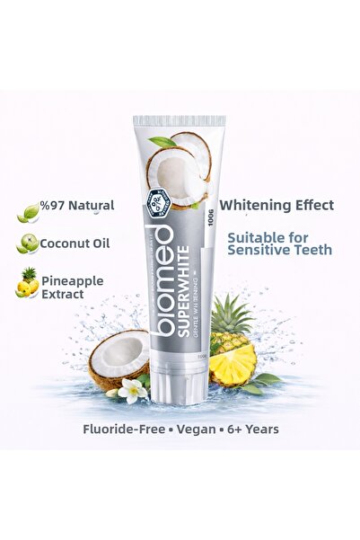 Biomed Superwhite Fluoride-Free Whitening Toothpaste – Natural Ingredients – ...