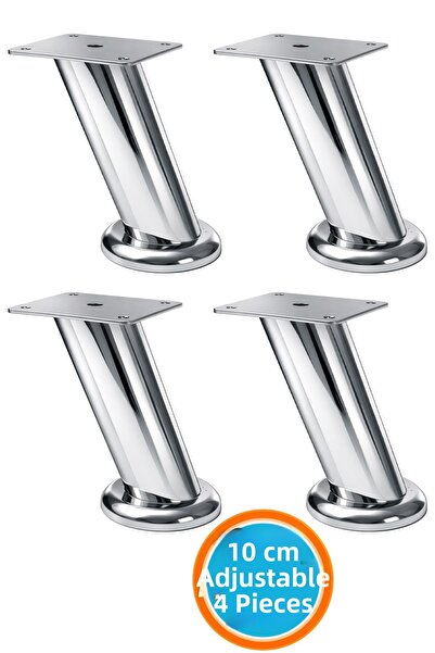 NZB (10 cm) Chrome Metal Table Top Gradually Adjustable Base Tv Unit Sofa Fur...