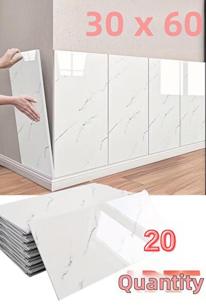 Renkli Duvarlar CF-1035 20 τεμάχια πλακάκια μαρμάρινα σφουγγαρένια αυτοκόλλητ...