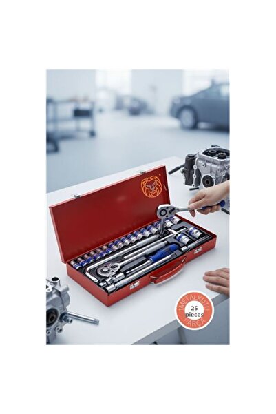 ModaCar 25 Piece Professional Heavy Duty Socket Set - 1/2 Inch Ratchet Handle...