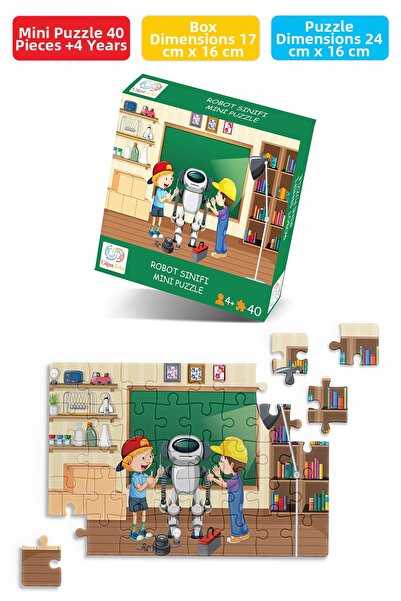 Çılgın Zeka لغز روبوت صغير مكون من 40 قطعة للأطفال من عمر 3 إلى 4 سنوات، لغز ...